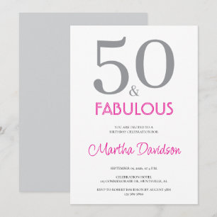 50 ans et Fabuleux   Invitation pour 50e anniversa