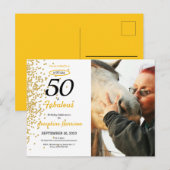 50 ans et Fabuleux Invitation Virtuelle d'annivers (Devant / Derrière)