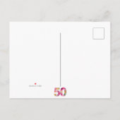 50 ans fleurs date anniversaire carte postale 50e  (Dos)