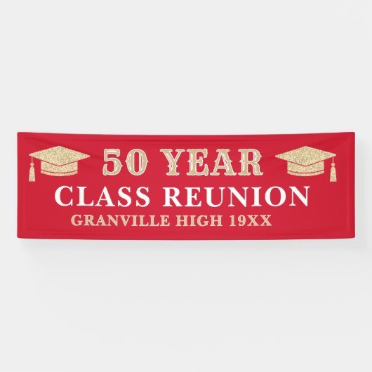 50 ans ! Grande bannière de retrouvailles de class (Horizontal)