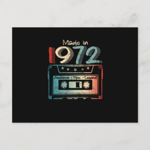 50 Birthday Gifts Year Old Made in 1972 Aankondigingskaart