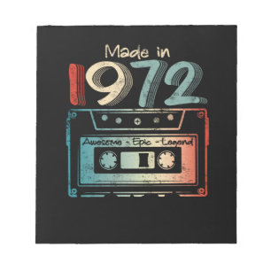 50 Birthday Gifts Year Old Made in 1972 Notitieblok