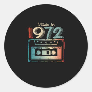 50 Birthday Gifts Year Old Made in 1972 Ronde Sticker