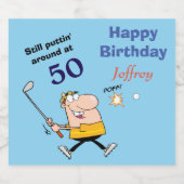 50 Birthday Golfer Bier Etiket (Enkel label)