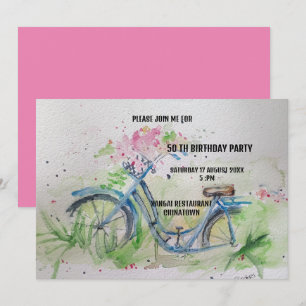50 'Birthday party' Dames fiets in het voorjaar Kaart