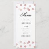 50 Birthday Program Roos Gold Confetti Menu Kaart (Achterkant)