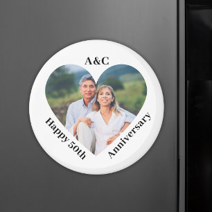 50 bruiloft Jubileum paar Keepsake hart foto Magneet