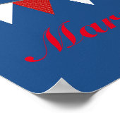 50 Bunting Red Blue Wedding Guest Book Poster (Hoek)