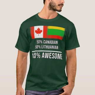 50 Canadees 50 Litouws 100 Geweldige cadeau voor L T-shirt