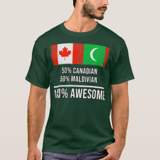 50 Canadees 50 Maldivisch 100 Geweldige cadeau voo T-shirt