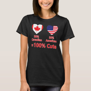 50 Canadese 50 Amerikaanse 100 Leuke Half Patriott T-shirt