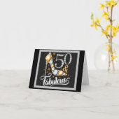 50 Carte Anniversaire à l'aspect Fabuleux et glitz (Fleur jaune)