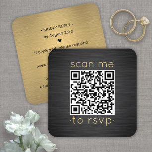 50 Cartes de réponse QR RSVP avec Enclosure de mar
