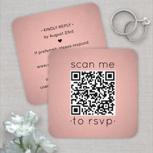 50 Cartes QR RSVP avec Enclosure en Papier Alumini