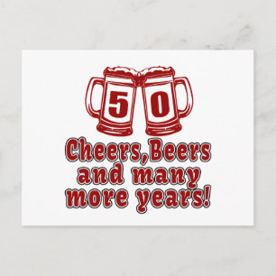 50 Cheers Beers Verjaardag Design Briefkaart