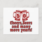 50 Cheers Beers Verjaardag Design Briefkaart (Voorkant)