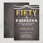 50 Cinquante et fabuleux Anniversaire Invitation O (Devant / Derrière)