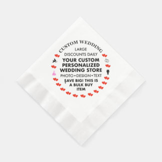 50 Custom Wedding Party 6.5" Papieren servetten