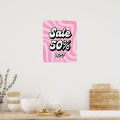 50% De Promo Signal, Poster de Vente Boutique Rose (Cuisine)