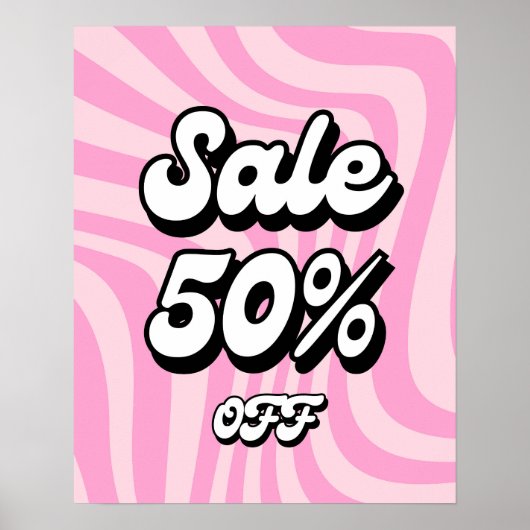 50% De Promo Signal, Poster de Vente Boutique Rose (Devant)