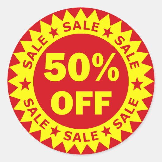 50 % De Réduction Sur Les Stickers De Vente Au Dét (Devant)