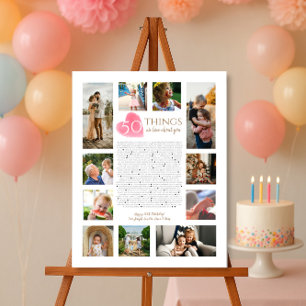50 dingen die we van je houden waterverf hart mama poster