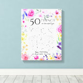 50 dingen waar we van houden, waterverf bloemen mo canvas afdruk (Insitu (Houten vloer))