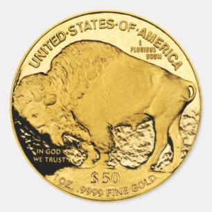 50 dollar Amerikaanse Buffalo Gold Piece Round Sti Ronde Sticker
