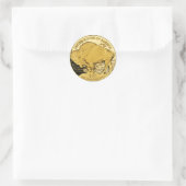 50 Dollar Gouden Buffel Munt Classic Ronde Sticker (Tas)