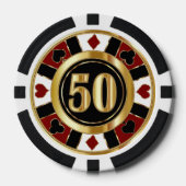 50 Donkerrode Casino Chip Las Vegas (Voorkant)