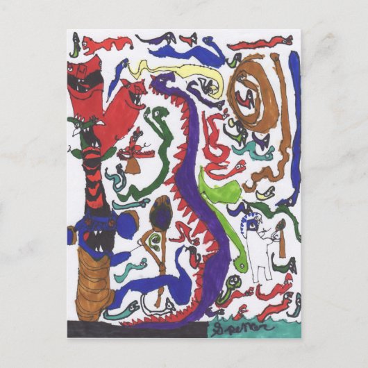 50 dragons carte postale (Devant)