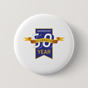 50 e verjaardag ronde button 5,7 cm