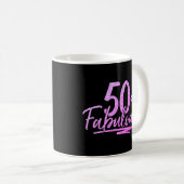50 en 50 jaar Paarse verbluffende glitter-50-jarig Koffiemok (Voorkant rechts)