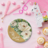 50 en de 50e goudbloem van de 50e verjaardag papieren bordje (Feest)