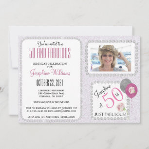50 en de 50e verjaardag van de Fab Invitation Diam Kaart