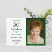 50 en de feestelijke uitnodiging voor de groene Fl (Staand voorkant)