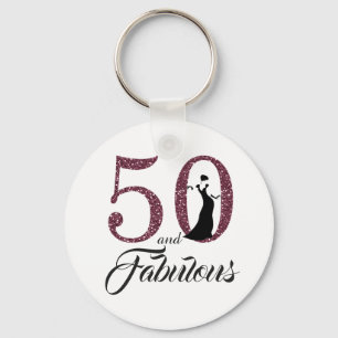 50 en de partij van Fabulous Birthday Sleutelhanger