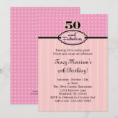 50 en de uitnodiging van Fabulous Birthday (Voorkant / Achterkant)