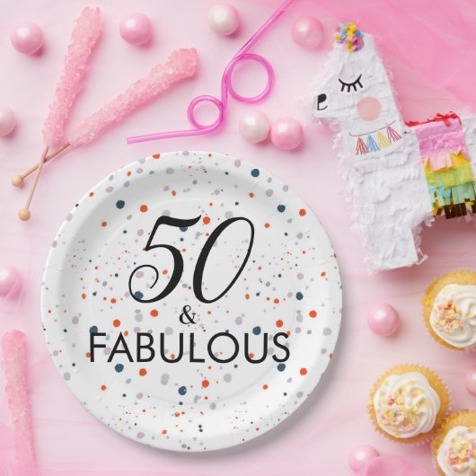 50 en een feestdag papieren bordje (Feest)