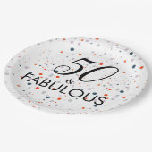 50 en een feestdag papieren bordje (Gekanteld)