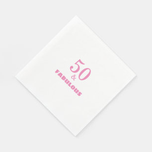 50 en een verbluffend roze, stijlvolle verjaardags servet