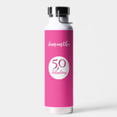 50- en Fab 50e verjaardag Gepersonaliseerd Cerise Waterfles (Links)