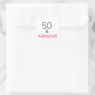 50 en Fab Birthday Vierkante Sticker