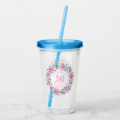 50 en Fab Garden Party Verjaardag Accessoires Acryl Drinkbeker (Achterkant)