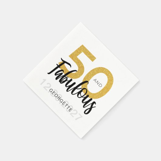 50 en Fab verjaardagsscript Party Paper Servet (Hoek)