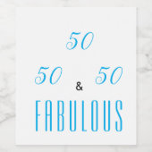 50 en fabelachtig etiket van de partijwijn (Enkel label)