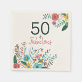 50 en fabelgroene elegante florale waterverf servet (Voorkant)