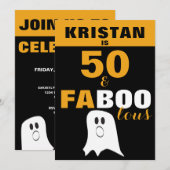 50 en FaBOOlous 50th Halloween Birthday Kaart (Voorkant / Achterkant)