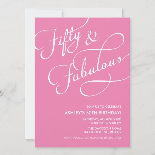 50 en Fabuleuze uitnodigingen (Voorkant)