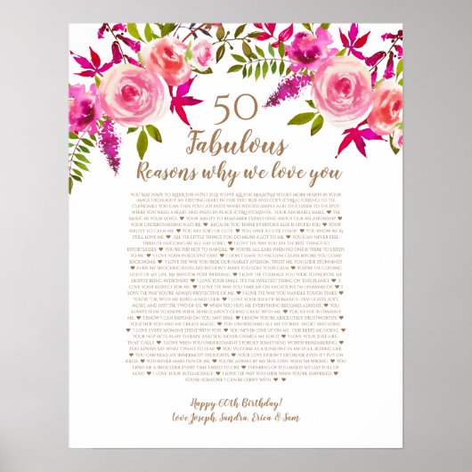 50 en fabuleuze verjaardagscadeau voor moeder ding poster (Voorkant)